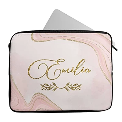 Image of Novelty Things Personalised Any Name Marble Design Laptop Case Sleeve Tablet Bag Chromebook Gift 371 (12 13 inch)