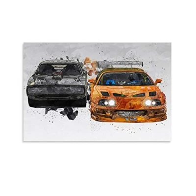 Image of ZHYU JDM Sport Car Poster The Fast And Furious Decorative Painting Canvas Wall Art Living Room Posters Bedroom 16x24inch(40x60cm)