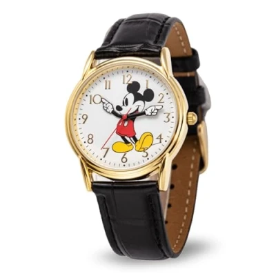 Image of Disney Men Analog Quartz Watch with Faux Leather Strap WDS000404
