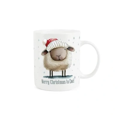 Image of Christmas Mug Festive Sheep Novelty Pun Animal Gift/Present Tea Coffee White Bone China