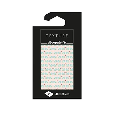 Image of Décopatch Ref TD822C Texture Collection Pink &amp; Blue Swans Pattern Contains 1 Sheet of 40 x 60cm Textured Paper, Foil Printing for Metallic Effects