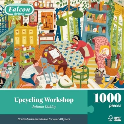 Image of Falcon Upcycling Workshop, 1000 Piece Jigsaw Puzzle for Adults Beautifully Illustrated 1000Pc Adult Jigsaws, Fun Present &amp; Activity Home, Rainy Day Puzzles, Birthday Jumbo