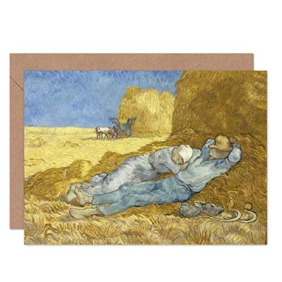 Image of Artery8 Vincent Van Gogh The Siesta After Millet Fine Art Greeting Card Plus Envelope Blank Inside