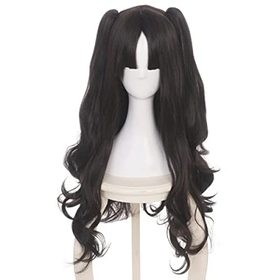 Image of HIROAKIYA Ishtar Rin Tohsaka Wig, Fate Cosplay Wig Clip Ponytails with Cap