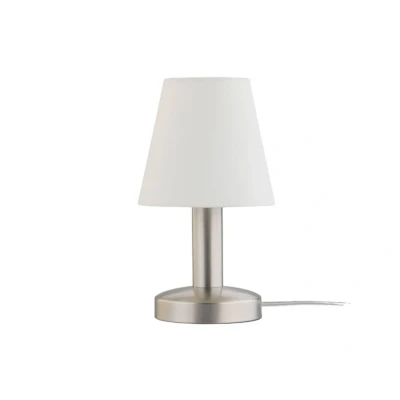 Image of Lindby Bedside table lamp Hanno, white fabric lampshade