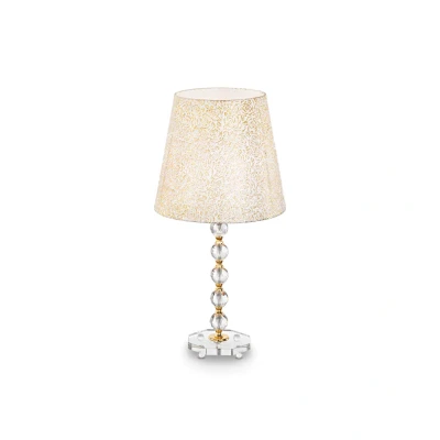 Image of Queen 1 Light Large Table Lamp Gold with Glass Decoration, E27