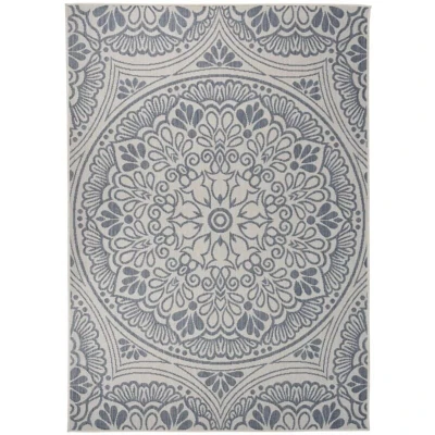 Image of vidaXL Outdoor Flatweave Rug 140x200 cm Blue Pattern