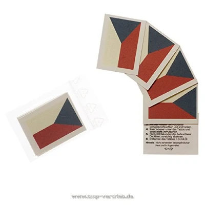 Image of 5 x Czech Republic Flag Tattoo Fan Set European Championship 2021 Temporary Body (5)
