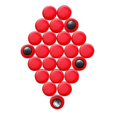 Image of Small Red Planning Office Magnets for Fridge, Whiteboard, Noticeboard, Filing Cabinet Pack of 24