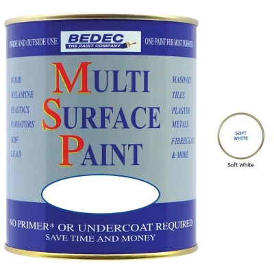 Image of Bedec BEDE2KB0002/70 Multi Surface Paint Satin White 2.5 Litre