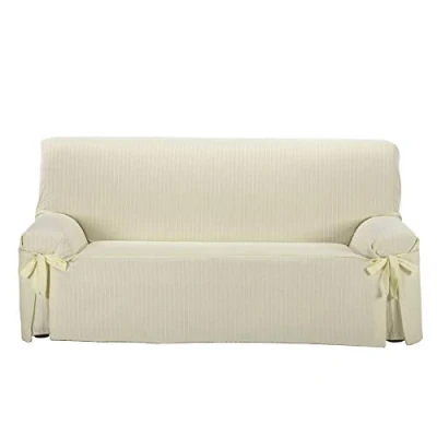 Image of Martina Home Milan Sofa Cover with Bows 2 places Seats ecru