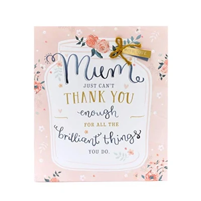 Image of UK Greetings Mother&#039;s Day Card With Envelope Soft Pink Design