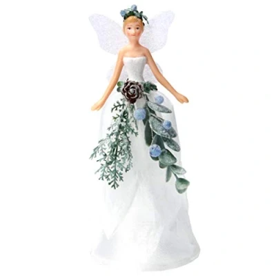 Image of Gisela Graham Eucalyptus Garden White Tree Top Fairy 18 Centimetre