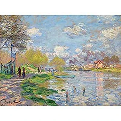 Image of Claude Monet Spring By The Seine Unframed Wall Art Print Poster Home Decor Premium