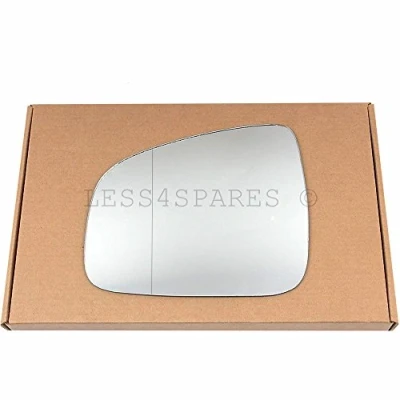 Image of Less4spares Wing Mirror Glass Left Compatible with Dacia Sandero 2008 2020 STICK ON Passenger Near Side Blind Spot