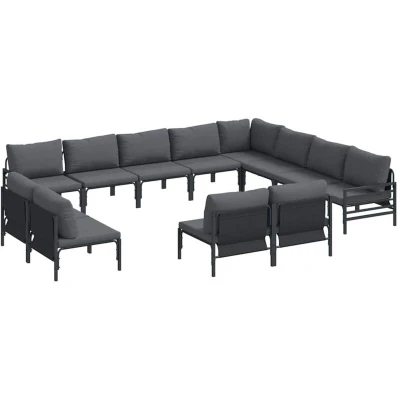 Image of Vidaxl Garden Sofa Set 12 pcs Anthracite Steel
