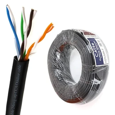 Image of kenable External CAT5e CCA Outdoor Use Ethernet Network Cable Reel UTP 50m [50 metres]