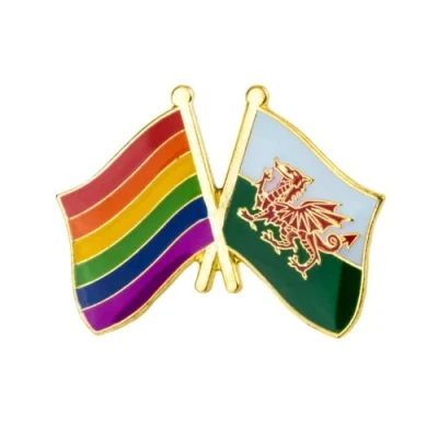 Image of Rainbow &amp; Wales Welsh Friendship Gay Pride Flag Lapel LGBT Pin Enamel Metal Badge
