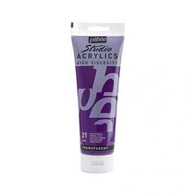 Image of Pébéo 169 021 Studio Acrylics Fine Acrylic Paint Violet Oriental Violet, 250 ml