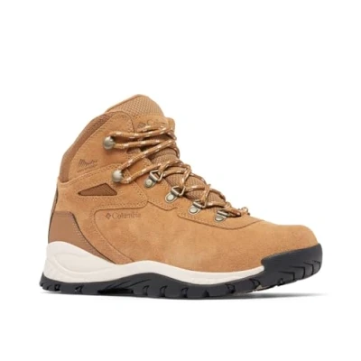 Image of Columbia Women&#039;s Newton Ridge Plus Waterproof Amped, Mid Rise Trekking and Hiking Boots, Elk/Dark Stone, 10