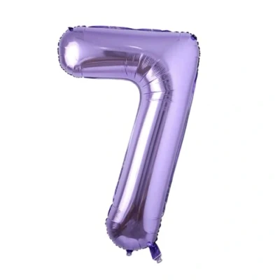 Image of Zebra Balloons Purple Number 7 Foil Balloon, 101cm/40inch