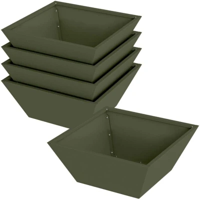 Image of vidaXL Metal Planter Olive green 40 x 15 cm Decorative Insets
