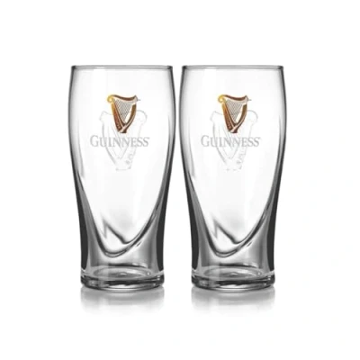 Image of Guinness Official Pint Glass Set of 2, Classic Memorabilia (20 oz)