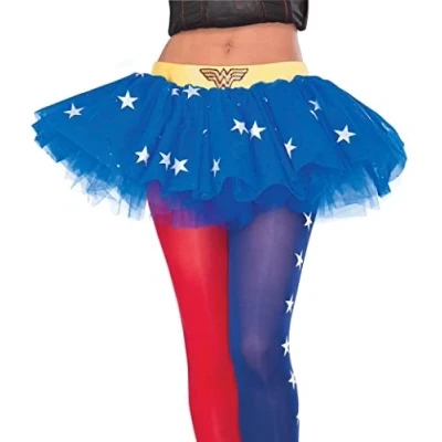 Image of Rubies 38007 Dc Superheroes Tutu Skirt Wonder Woman Costume Bottoms, Stars, One Size