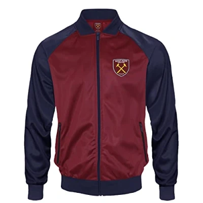 Image of West Ham United FC Official Gift Mens Retro Track Top Jacket Claret XL