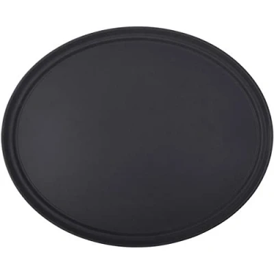 Image of Utopia Black Non Slip Tray Oval 27 x 22inch / 68.5 56.5cm Single Bar Accessories