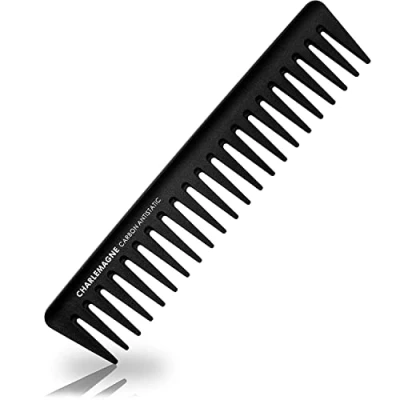 Image of Charlemagne Carbon Styling Comb Wide Tooth Hair Developed By Barbers Designed In Germany Curl Texture Detangling Straight