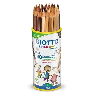 Image of GIOTTO Stilnovo Skin Tones Colouring Pencils, 4 x 12 Assorted Colours, Ideal for Children, Parties and Schools