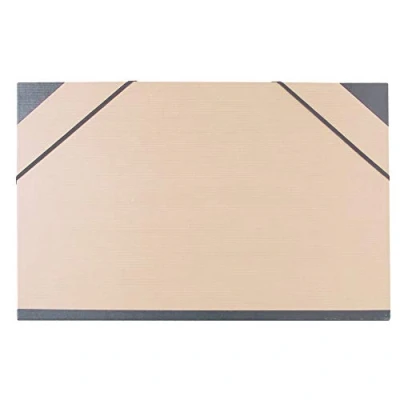 Image of Clairefontaine Ref 44100C Kraft Art Folder A3+ Size, Elastic Straps Closure, White Paper Lining, Acid Free Suitable for Transporting Artwork Brown