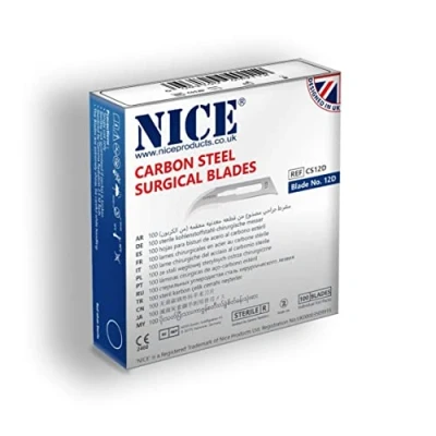 Image of 100 x NICE No.12D Sterile Carbon Steel CS12D Surgical Blades