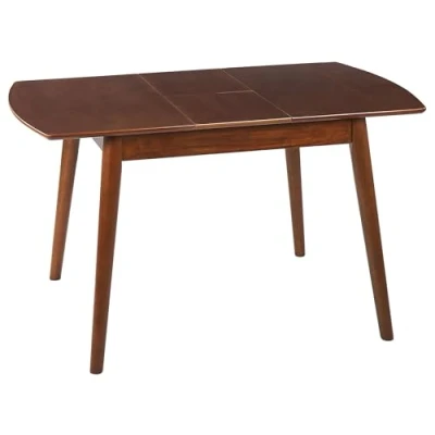 Image of Extending Dining Table 100/130 x 80 cm MDF Top Rubberwood Legs Dark Brown