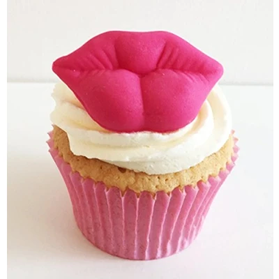 Image of 6 Large Dark Pink Sugar Lips Gorgeous, edible &amp; handmade with love in the UK!