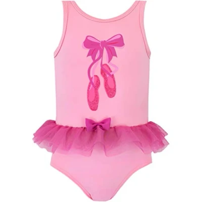 Image of Harry Bear Girls Ballerina Swimsuit Pink Age 6 to 7 Years