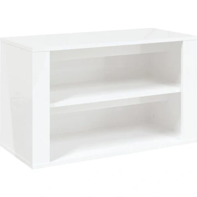 Image of vidaXL Shoe Rack High Gloss White 75x35x45 cm Engineered Wood