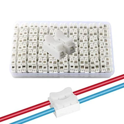 Image of QitinDasen 68 Pcs CH2 Spring Wire Connectors, Quick Cable Connector Terminal Block, Electrical Clamp Block Connector, No Screw Welding