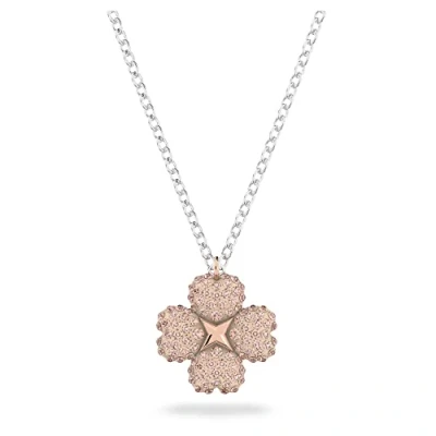 Image of Swarovski Latisha Pendant Flower Necklace, Reversible Pendant, Black and Clear Crystal, Shaped from the Collection