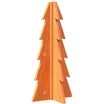 Image of vidaXL Wooden Christmas Tree for Decoration Wax Brown 49 cm Solid Wood Pine