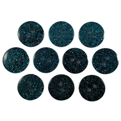 Image of Colour Dark Glitter Buttons 12mm Pack of 10 (Blue)