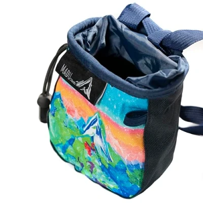 Image of Madu Climb Rock Climbing Chalk Bag Water Colour (Blue Artwork)