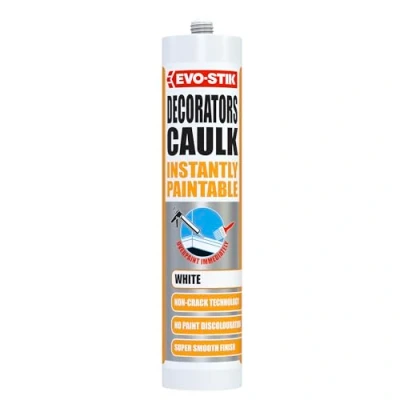 Image of EVO STIK Instantly Paintable Decorators Caulk White, Can be Overpainted Immediately, Won’t Crack or Discolour, Smooth Finish, 290ml