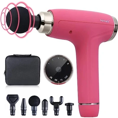 Image of Massage Gun, Deep Tissue Massager Muscle Gun with 5 Speeds 6 Heads, Powerful Percussion Electric Handheld for Body Foot Neck Shoulder