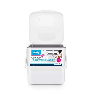 Image of Minky White Compost Food Caddy, One Size