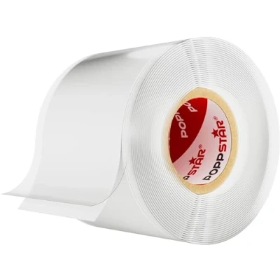Image of POPPSTAR 1x 3m Self Fusing Silicone Band, Tape, Repair Electrical Tape and Sealing Strip (water tight, air tight), 38mm wide, White