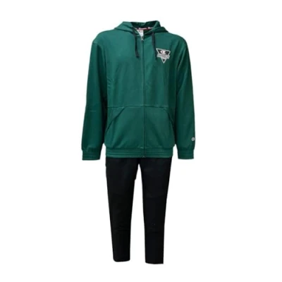 Image of Champion Modern Sport FULL ZIP Hooded Tracksuit, Men&#039;s, Size: Small, Green/black