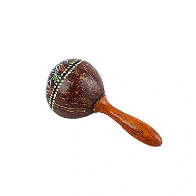 Image of Alnicov Coconut Shell Sand Hammer Hand Rattle Percussion Musical Instrument Gift random color