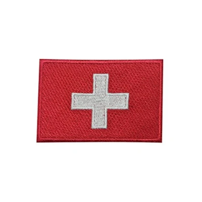 Image of Switzerland National Flag Iron On Patch Sew Embroidered Patch/Badge for Clothes